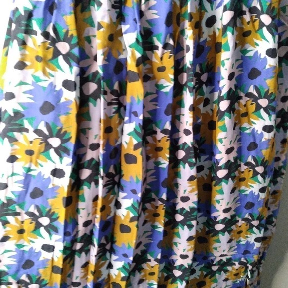 Corey Lynn Calter Danica Midi Dress Floral Blue Gold Small - Picture 7 of 12